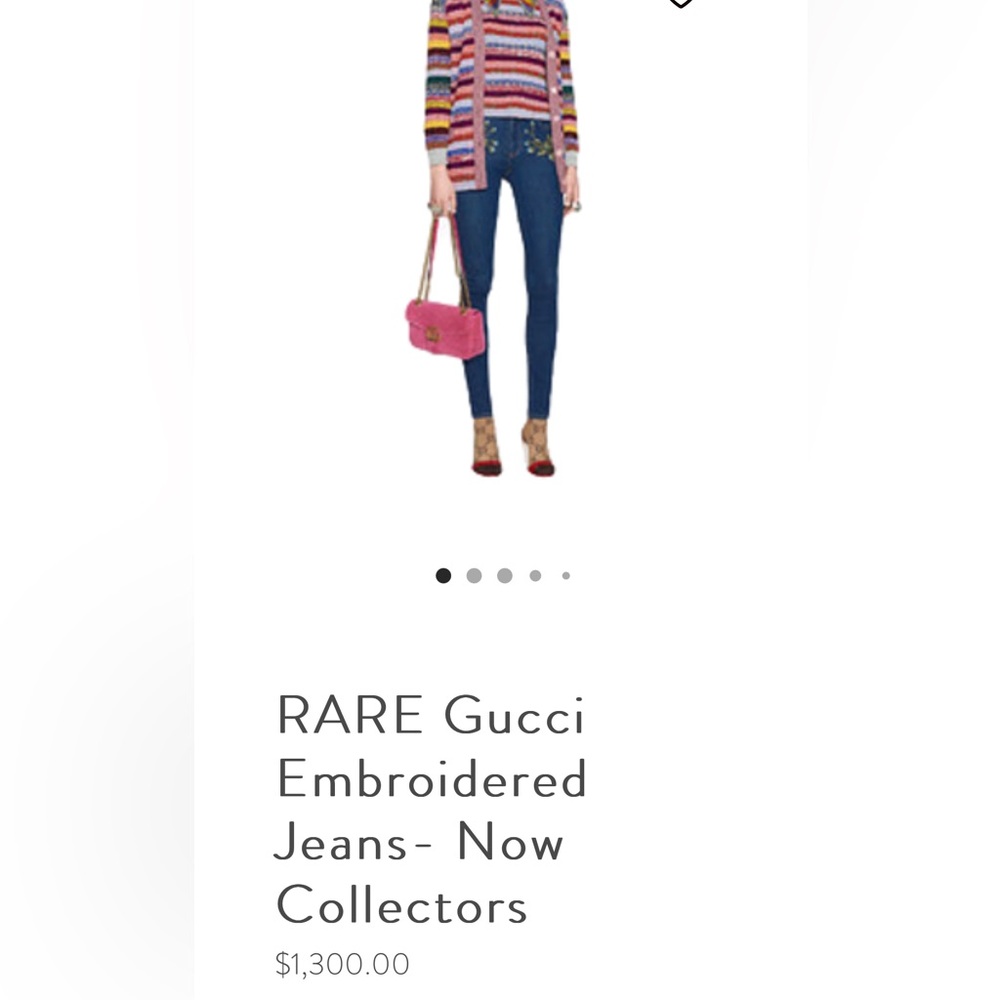 Gucci embroidered rose !!!! Sold out 2000 embroidery cowboy denim